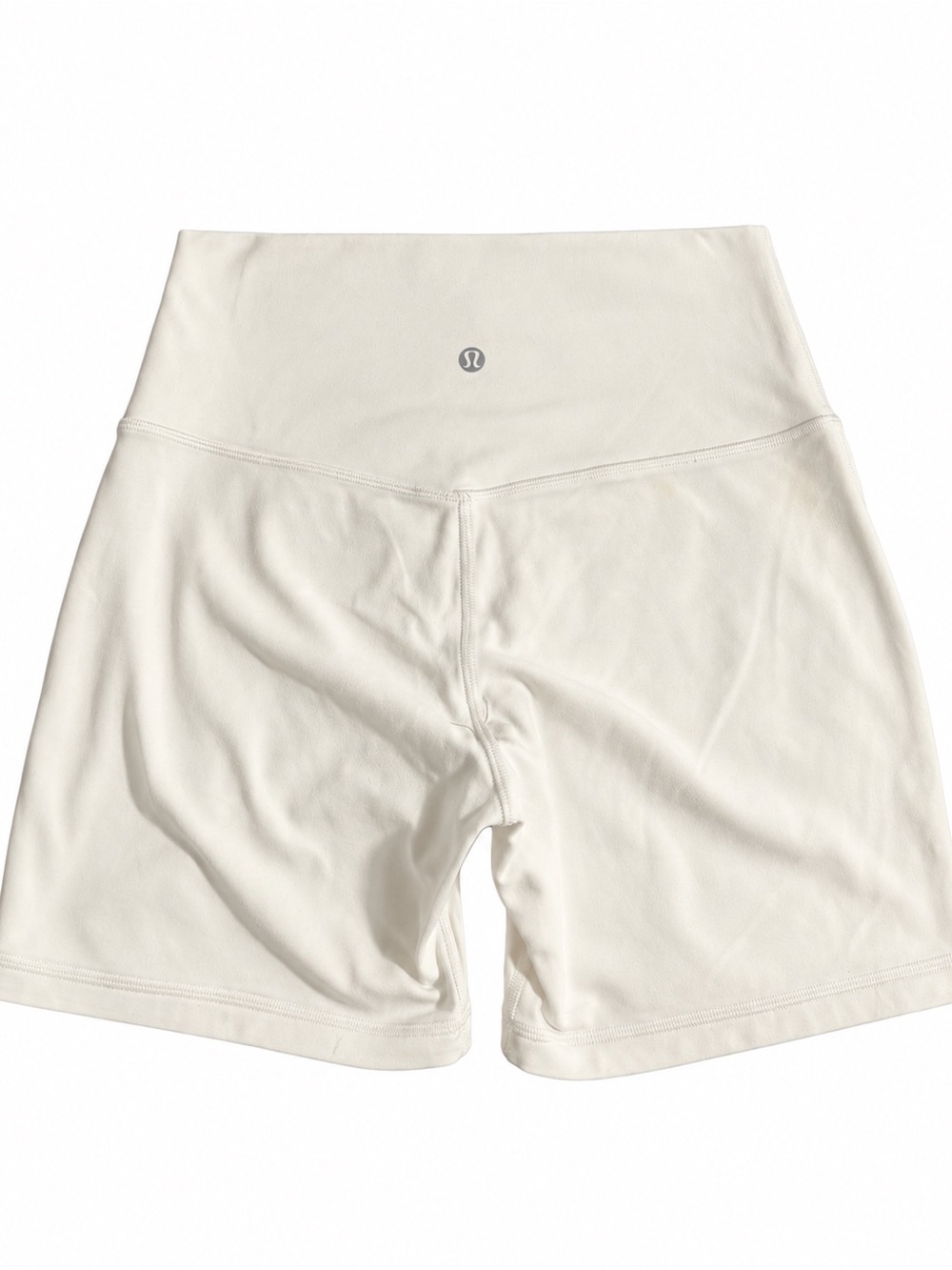 Lululemon Women’s High-Rise Biker Shorts Size 8 – Ivory White Athletic Yoga Shor